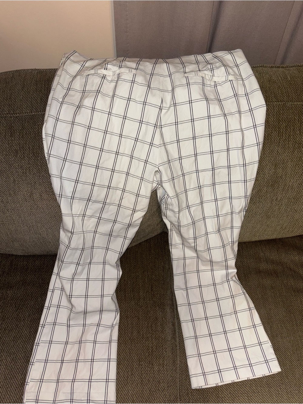 A New Day White Plaid Women's Pants